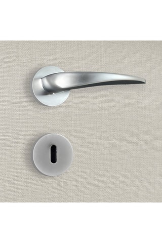 2 poignées de porte à clé Erica - 13,42 x 6,1 x 3 cm - aspect chrome mat