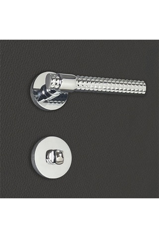 2 poignées de porte à condamnation Grazia - 14 x 5,2 cm - aspect chrome brillant