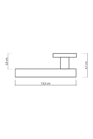 2 poignées de porte à condamnation Valentina - 13,5 x 4,7 x 3,9 cm - aspect noir et chrome brillant