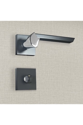 2 poignées de porte à condamnation Melissa - 13 x 4,2 x 6,4 cm - aspect noir et chrome brillant