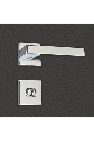 2 poignées de porte à condamnation Alda - 13,2 x 4,2 x 3,4 cm - aspect chrome brillant