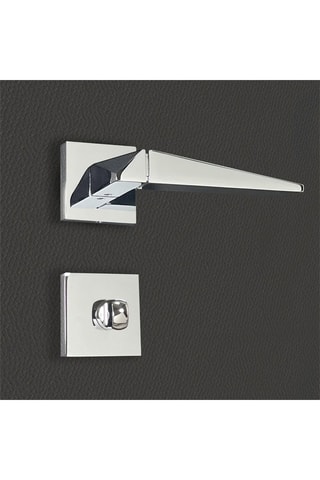 2 poignées de porte à condamnation Tamara - 13 x 6 x 3,9 cm - aspect chrome brillant