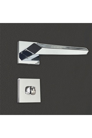 2 poignées de porte à condamnation Gilda - 14,7 x 4,9 x 3,8 cm - aspect chrome brillant