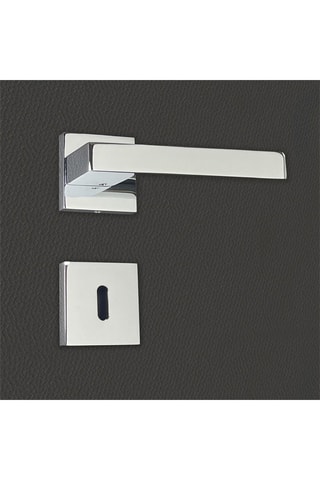 2 poignées de porte à clé Alda - 13,2 x 4,2 x 3,4 cm - aspect chrome brillant