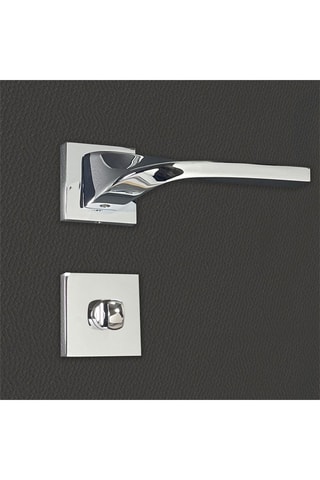 2 poignées de porte à condamnation Angela - 15,1 x 7,3 x 5,1 cm - aspect chrome brillant