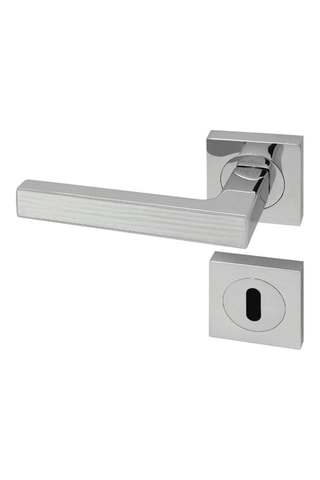 2 poignées de porte à clé Premium - 12 x 5,8 x 4,7 cm - décor chêne blanc