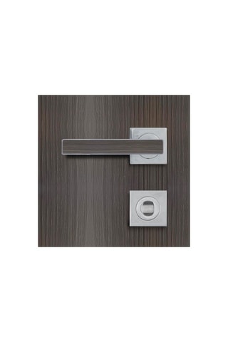 Poignée à condamnation Premium - Chromé et imitation chêne cendré - Porte de 30 à 50 mm