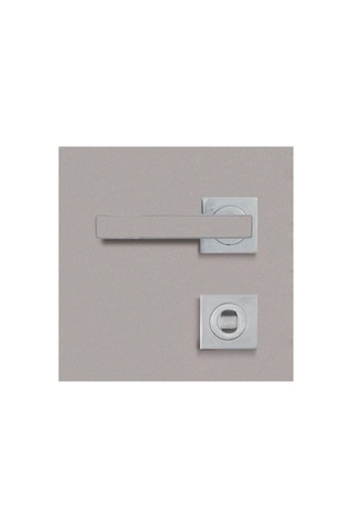 Poignée à condamnation Premium - Chromé et imitation cuir argile - Porte de 30 à 50 mm