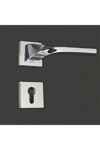 2 poignées de porte à clé Angela - 15,1 x 7,3 x 5,1 cm - aspect chrome brillant