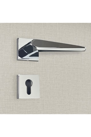 2 poignées de porte à cylindre Tosca - 14,2 x 6,7 x 4,7 cm - aspect chrome brillant