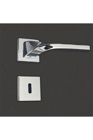 2 poignées de porte à clé Angela - 15,1 x 7,3 x 5,1 cm - aspect chrome brillant