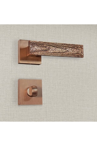 2 poignées de porte à condamnation Olivia - 13,5 x 5,8 x 4 cm - aspect bronze brossé