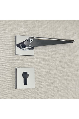 2 poignées de porte à cylindre Andrea - 13,3 x 6,9 x 4 cm - aspect chrome brillant