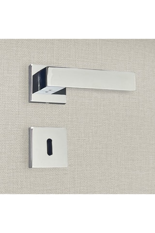 2 poignées de porte à clé Europa - 14 x 5,5 x 3,7 cm - aspect chrome brillant