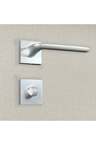 2 poignées de porte à condamnation Agata - 13,4 x 6,7 x 4,4 cm - aspect chrome mat