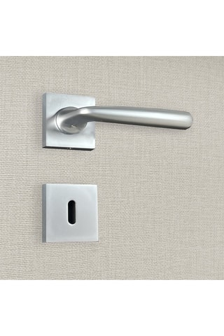 2 poignées de porte à clé Anita - 12,5 x 6,1 x 3 cm - aspect chrome mat