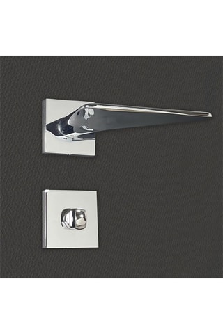 2 poignées de porte à condamnation Andrea - 13,3 x 6,9 x 4 cm - aspect chrome brillant