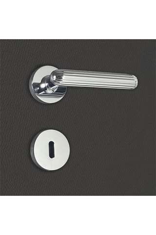 2 poignées de porte à clé Nelia - 12,9 x 5,2 cm - aspect chrome brillant