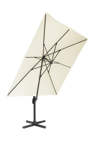 Parasol carré 360° déporté avec housse et pied - 9 m²