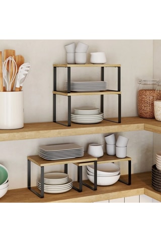 4 étagères de rangement encastrables pour placards - 30 x 19 x 16cm et 30 x 18 x 14 cm