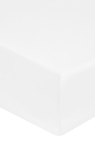 Sábana bajera de satén de algodón 120 hilos/cm² - Blanco - Altura 40