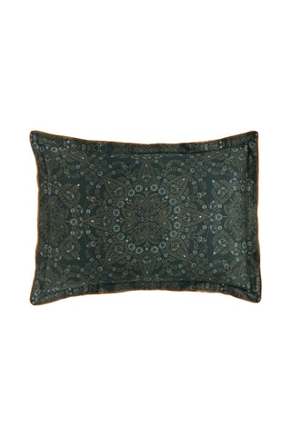 Funda de almohada de satén de algodón 120 hilos/cm² Petra - Verde y beige