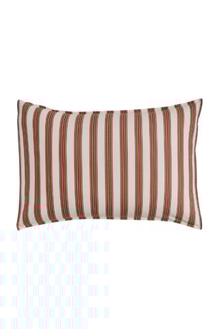 Funda de almohada de percal de algodón 80 hilos/cm² Tiara - Blanco y rojo