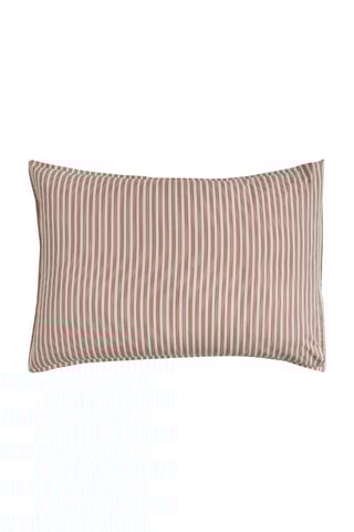 Funda de almohada de percal de algodón 80 hilos/cm² Tiara - Blanco y rojo