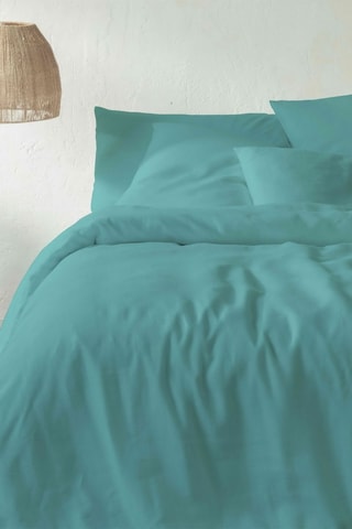 2 fundas de almohada de lino - Aguamarina