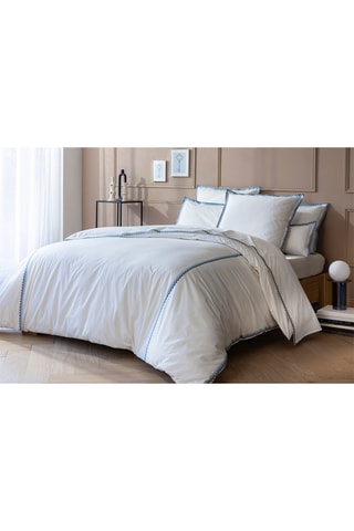 Juego de nórdico de percal de algodón 80 hilos/cm² - Blanco y gris