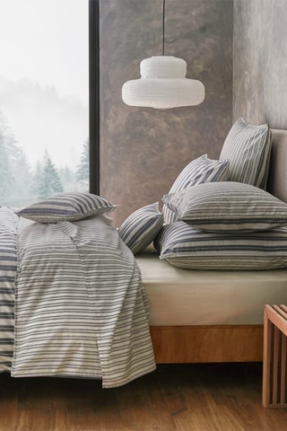 Juego de nórdico de percal de algodón 80 hilos/cm² Sailor - Blanco y azul