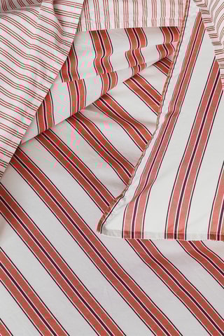 Juego de nórdico de percal de algodón 80 hilos/cm² Tiara - Blanco y rojo