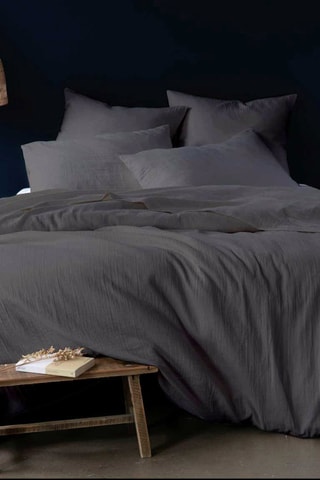 Juego de nórdico de doble gasa de algodón - Antracita