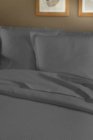 Juego de nórdico de satén de algodón 120 hilos/cm² Triomphe - Gris