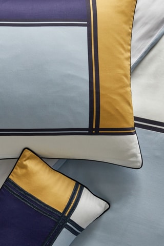 Juego de nórdico de algodón Theo - Blanco y azul