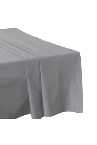 Drap plat en percale de coton 80 fils/cm² - Gris clair