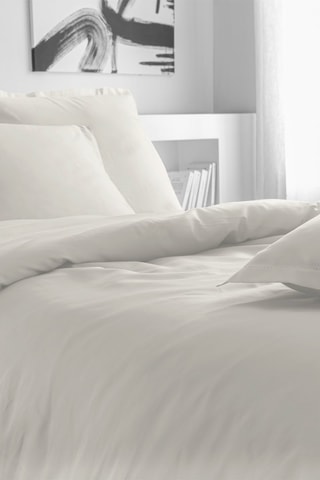 Funda nórdica de satén de algodón 120 hilos/cm² - Marfil