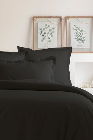 Housse de couette en percale de coton 80 fils/cm² - Noir