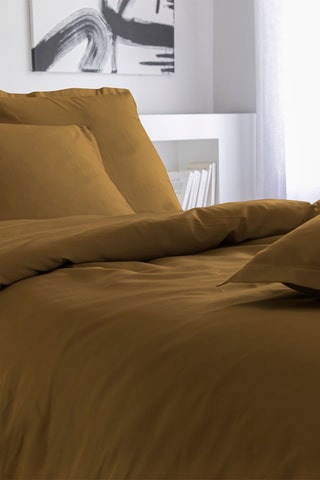 Housse de couette en satin de coton 120 fils/cm² - Brun