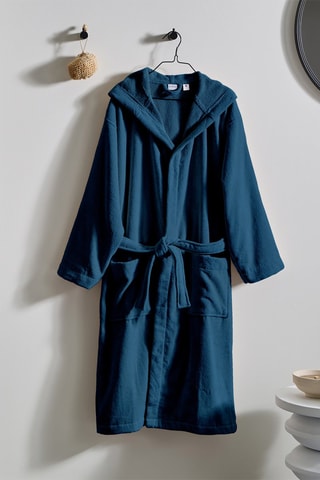 Albornoz con capucha - Azul