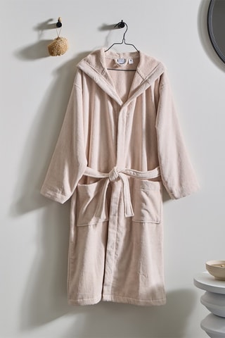 Albornoz con capucha - Crema