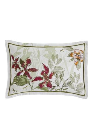 Cojín Thylane - Blanco y verde oscuro - 50 x 30 cm