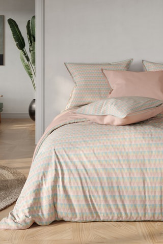 Juego de nórdico reversible de algodón Ella - Rosa