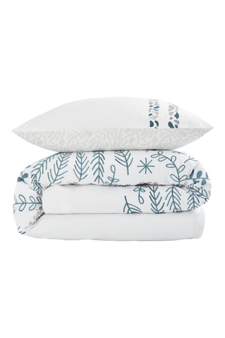 Juego de nórdico reversible de algodón Joyce - Blanco