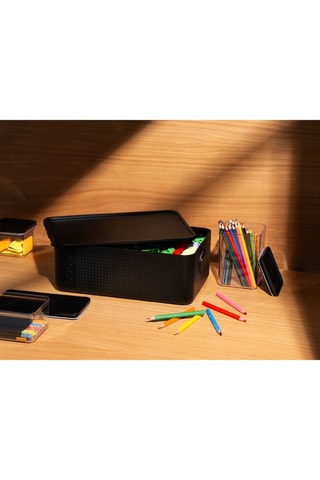 Panera grande con tapa de bambú - 23,7 x 36,5 x 13,8 cm