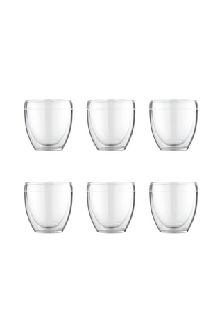 6 vasos de pared doble de plástico irrompible - 25 cl