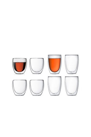 8 vasos de pared doble de vidrio de borosilicato Pavina - 25 cl y 35 cl