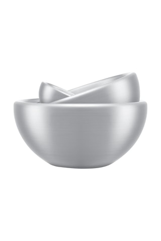 3 ensaladeras de doble pared de acero inoxidable Midora -  60 cl, 3 l y 6,5 l