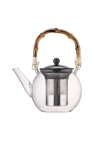 Tetera de émbolo de vidrio de borosilicato Assam - 1 l