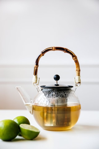 Tetera de émbolo de vidrio de borosilicato Assam - 1 l